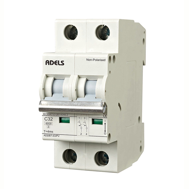 ใช้ในระบบพลังงานแสงอาทิตย์ Pv Nonpolarity Dc Mini Circuit Breaker