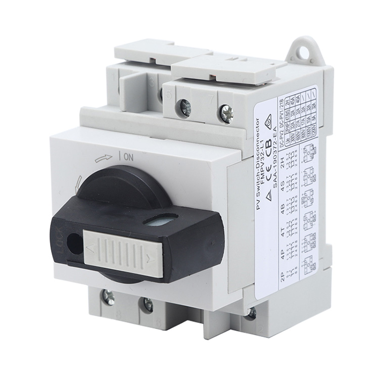 สวิตช์แยก DC Isolator แบบล็อคได้แบบติดตั้งบนราง Din